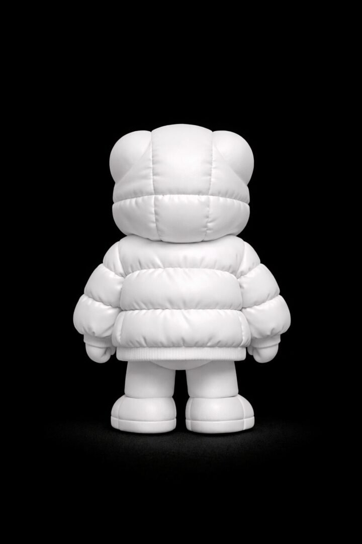 Art toy retro su sfondo nero